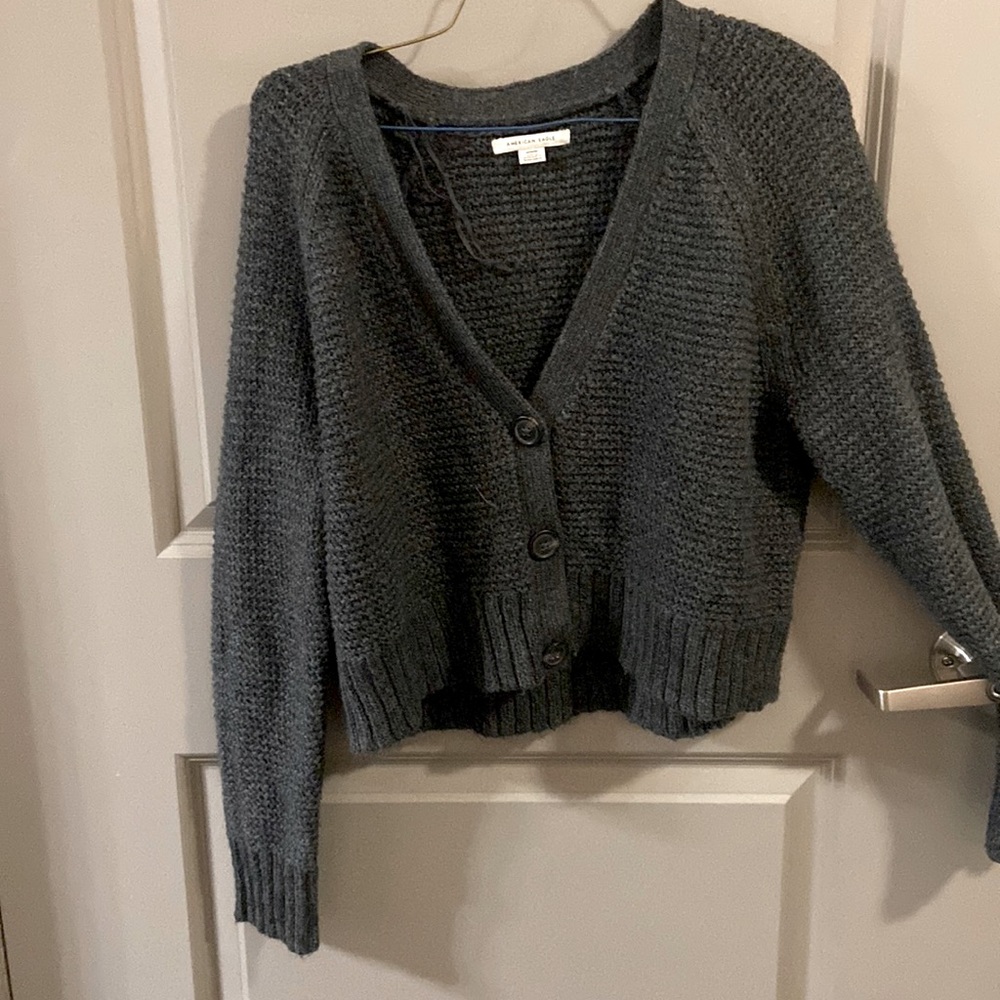 Cropped gray sweater - Picture 1 of 4